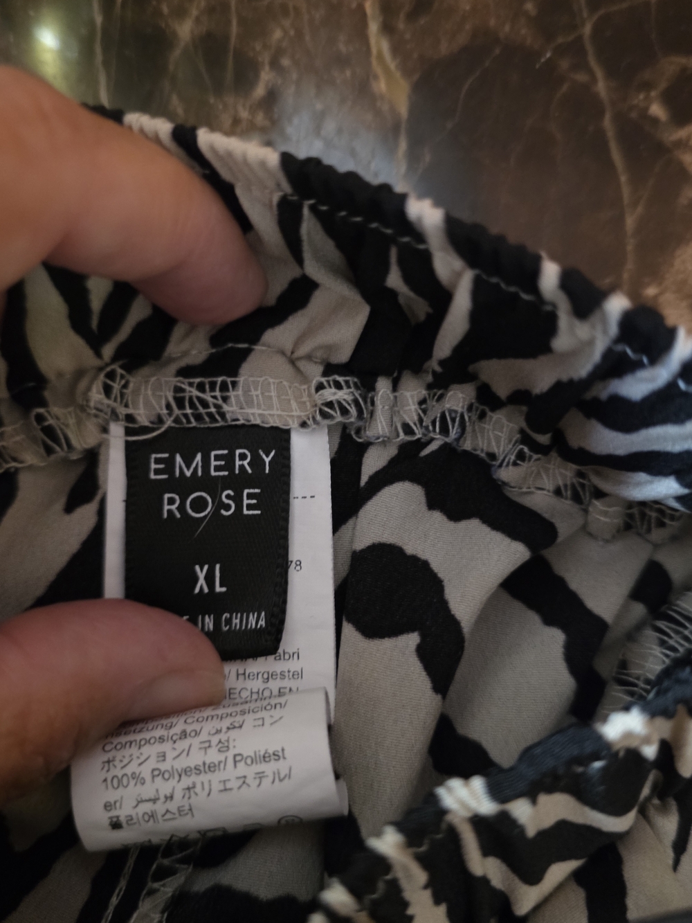 Zebra Print Flowing Shorts - Black & White - Picture 3 of 3